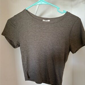 Gray Cropped T-Shirt